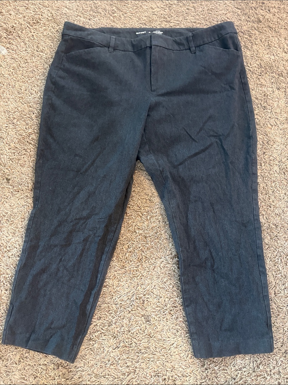 Old Navy Pixie Skinny Women’s Dark Gray Cropped Straight-Leg Trousers